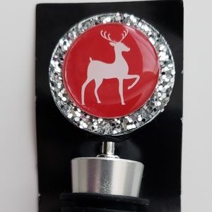 GLITTER  REINDEER WINE STOPPER